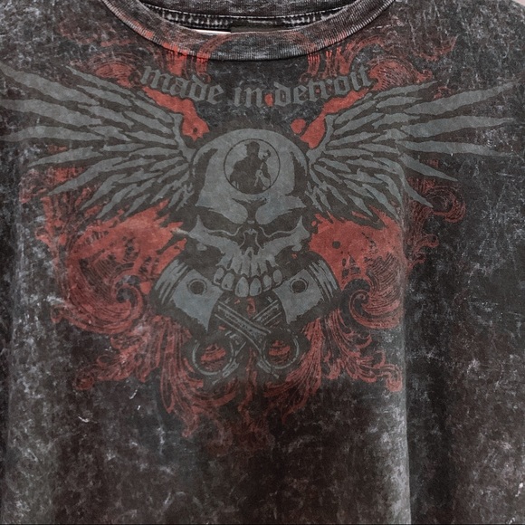 Made In Detroit Black Skull T Shirt - Picture 4 of 8